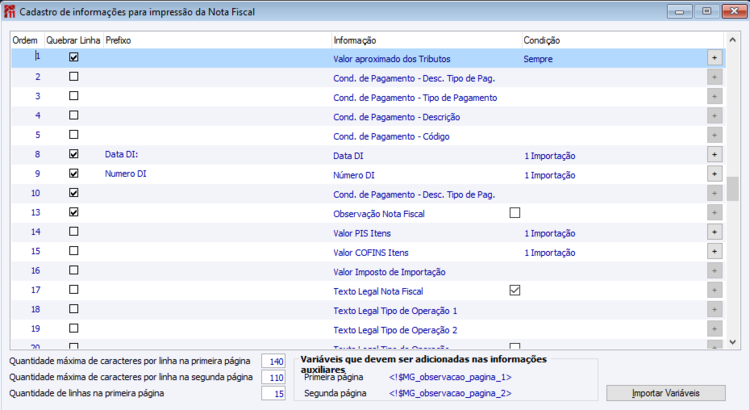 Cadastro de Informações