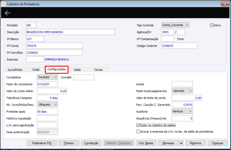 Arquivo:Cadastro Portador Bradesco Configuracoes.png