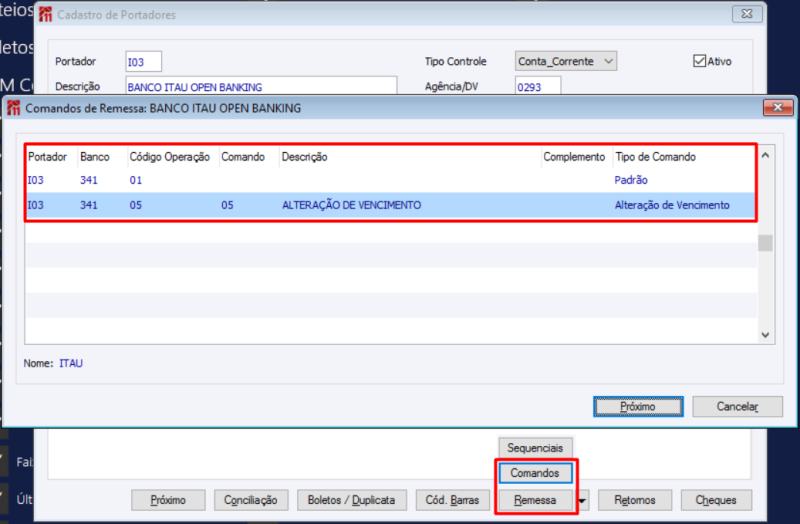 Arquivo:Cadastro Portador OpenBanking Comando Remessa.png