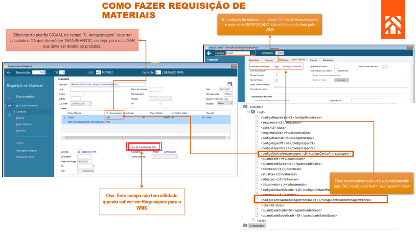 Integração CIGAM vs WMS Fullsoft - Requisição de Materiais