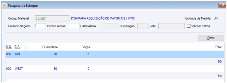 Integração CIGAM vs WMS Fullsoft - Requisição Atendida - Estoque
