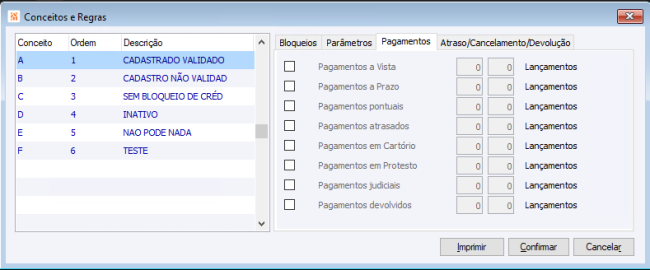 Conceitos e Regras