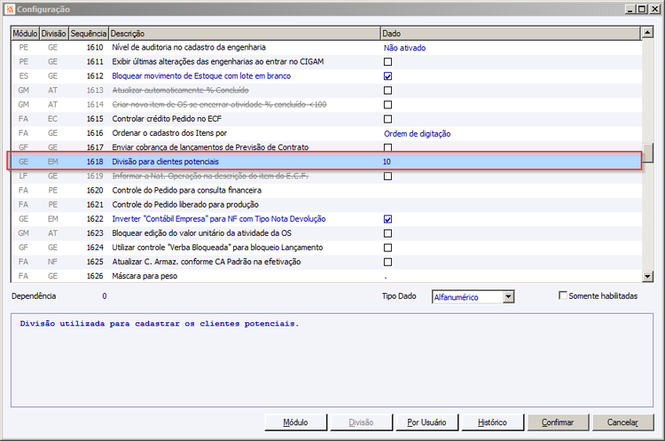 Portal CRM Configurações