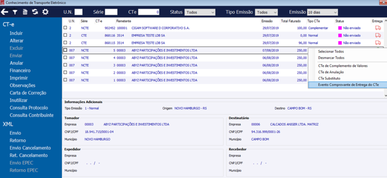 Conhecimento de Transporte Eletrônico