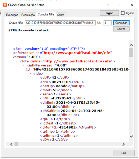 Consulta NFe