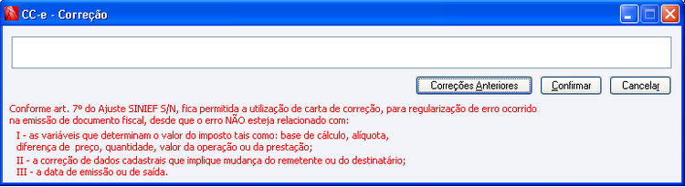 Correções Anteriores