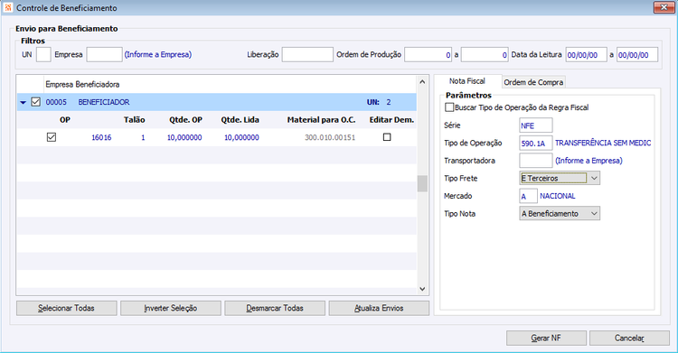 Criar NF de terceiros