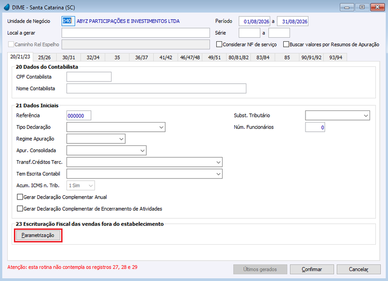 Arquivo:DIME VendaForaEstab Parametrizacao 01.png