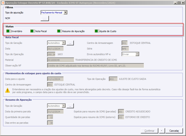 Apuração Adjudicação