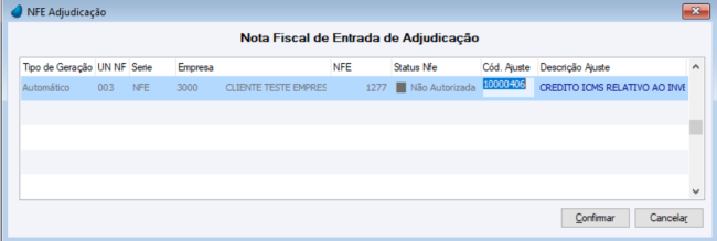 Apuração Adjudicação