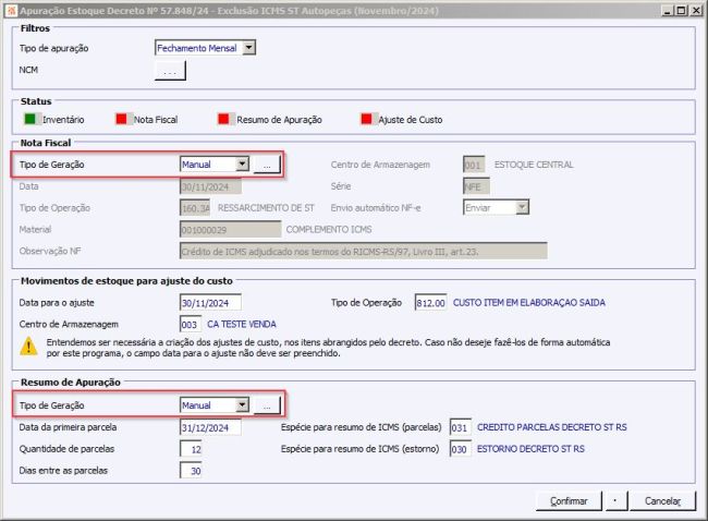 Apuração Adjudicação - Manual