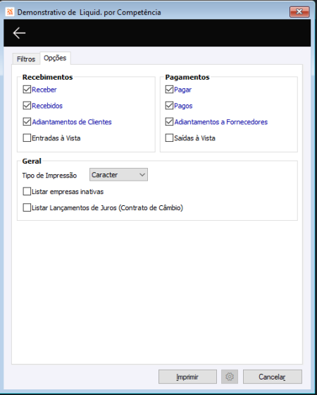 Demonstrativo de liq. p/Competência