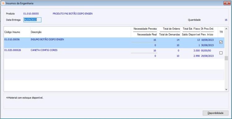 Disponibilidade Engenharia