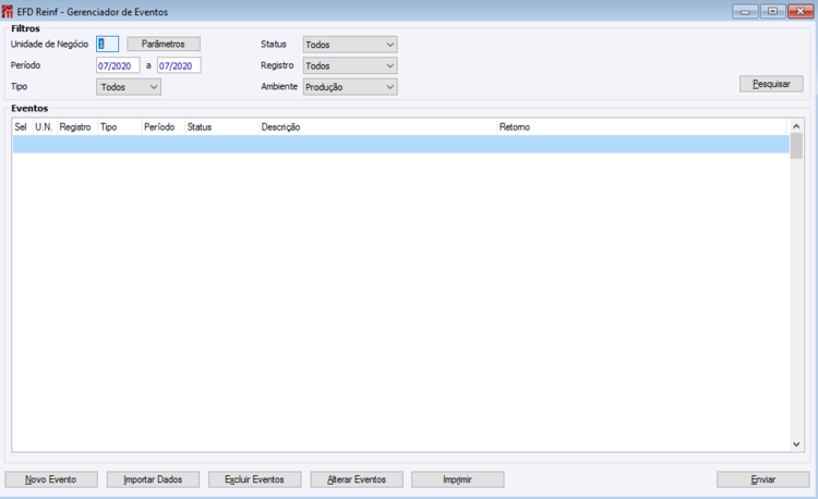 EFD Reinf - Gerenciador de Eventos