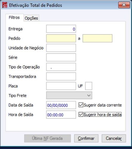 Efetivação Total Pedidos