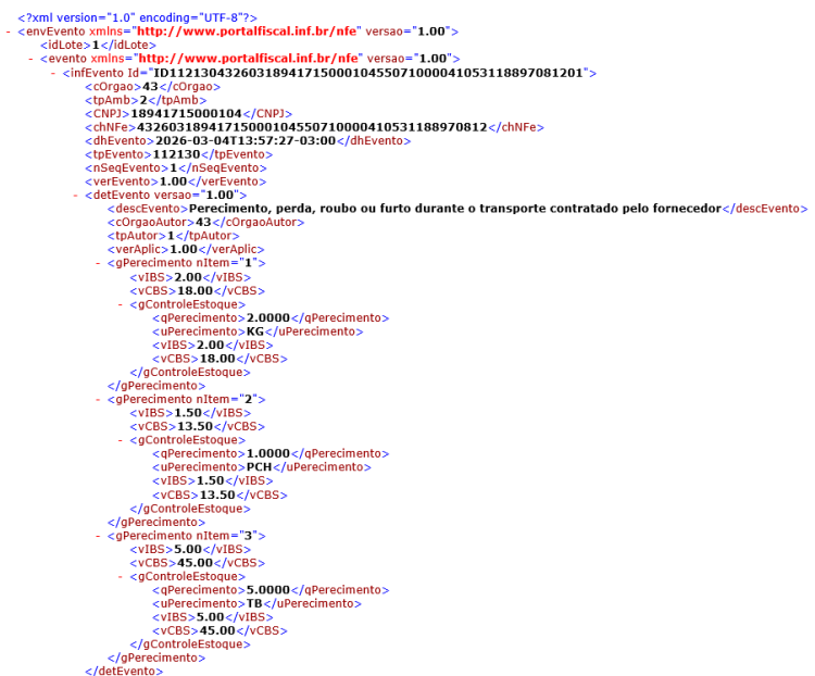 Eventos Apuração IBS e CBS 18