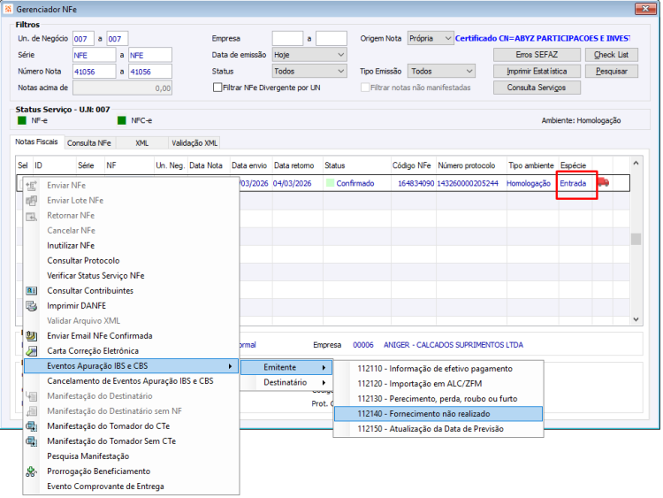 Eventos Apuração IBS e CBS 21