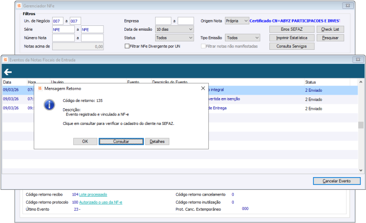 Eventos Apuração IBS e CBS 63
