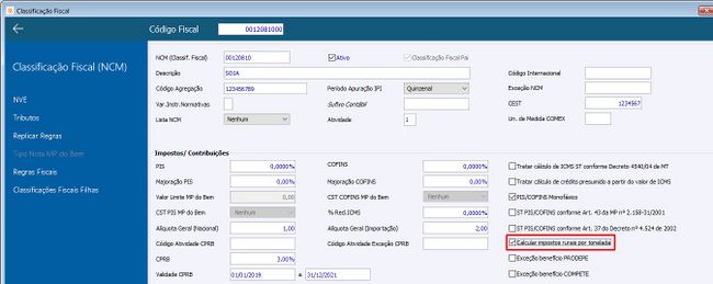 IMPOSTOS FPAS, SAT, FUNDERSUL, FACS, FETHAB, FUNDEMS, FABOV, FAMAD e FESA