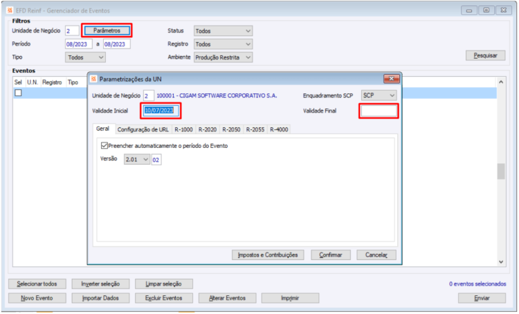 EFD Reinf - Versão 2.01