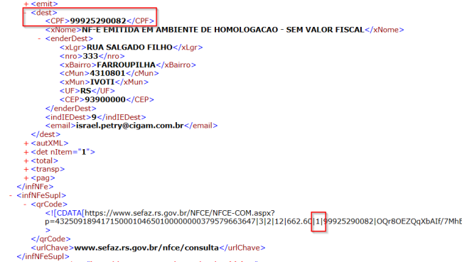 2様リクエスト Como Resolver a Rejeição 397 - Parâmetro do QR-Code divergente da