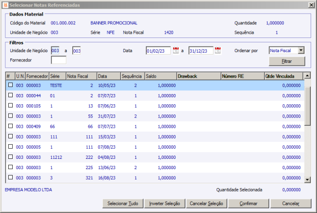 Filtro NF Referencia