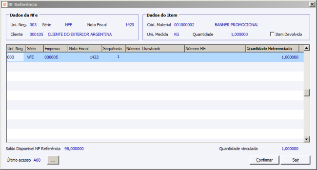 Filtro NF Referencia