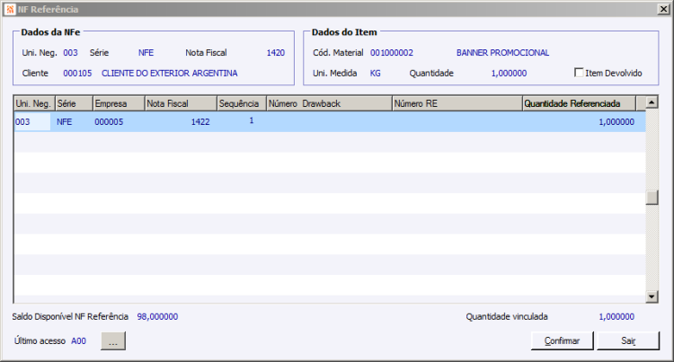 Filtro NF Referencia