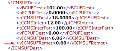 Bloco DIFAL itens XML