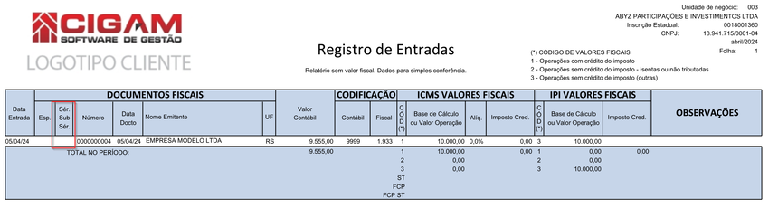 Registro de Entradas