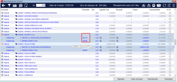 Gerenciamento de Compras