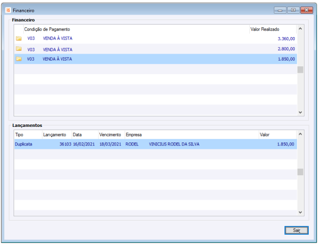 Lançamentos Finaceiros