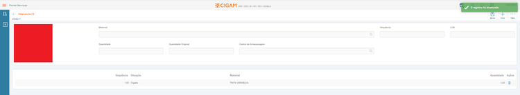 O registro foi atualizado