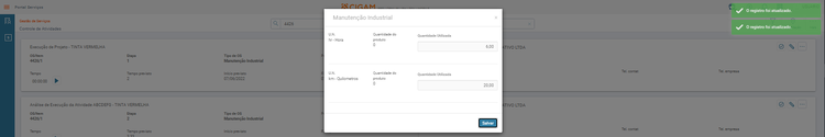 O registro foi atualizado
