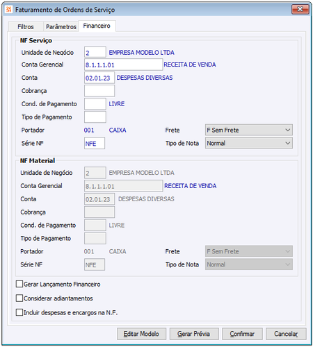 Faturamento de OS - Guia Financeiro