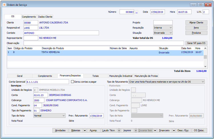 Ordem de Serviço - Guia Financeiro