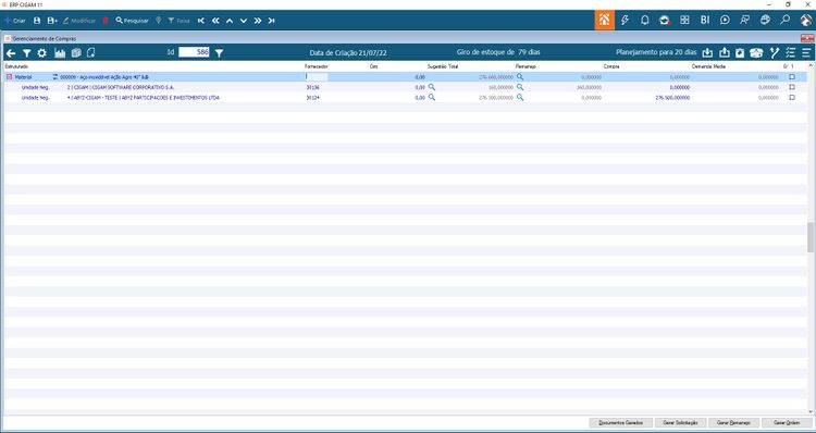 Gerenciamento de Compras