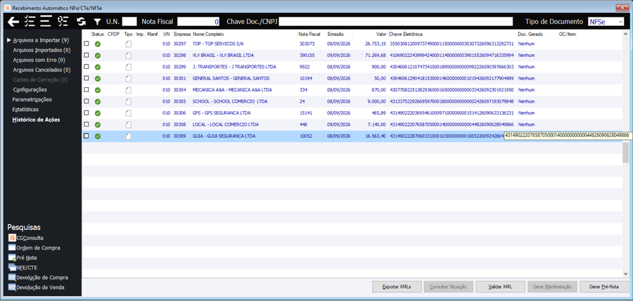 Gerenciador XML NFSe