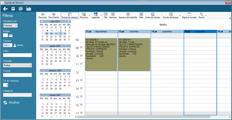 Gerenciar Agenda de Técnicos