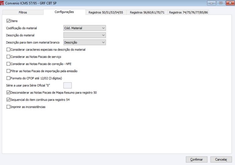Convênio ICMS 57/95 - GRF CBT SP