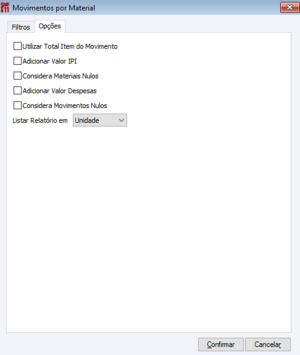 Movimentos por Material