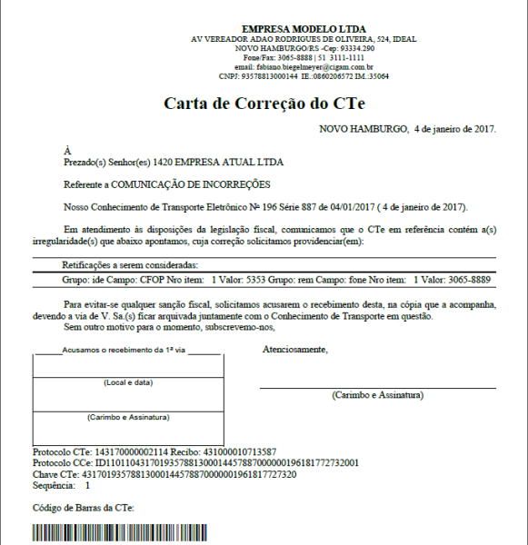 Arquivo:Impressão do CTe Carta Correção 2.png