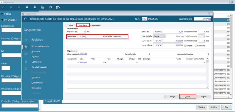 Arquivo:Lancamento Financeiro Desconto guia Complemento.png