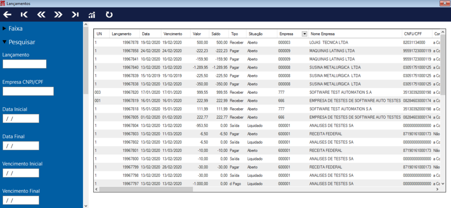 Pesquisa Dinâmica de Lançamentos