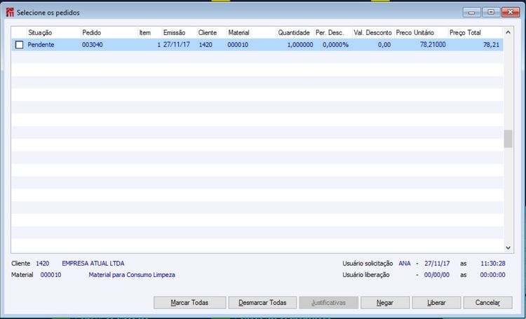 Liberação Desconto