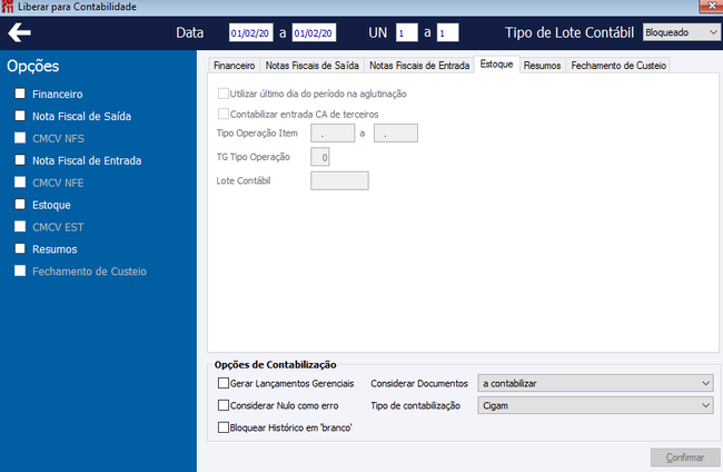 Liberar para Contabilidade