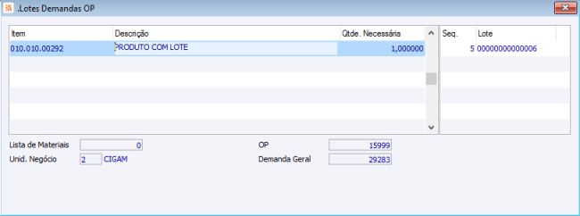 .Lotes Demandas OP