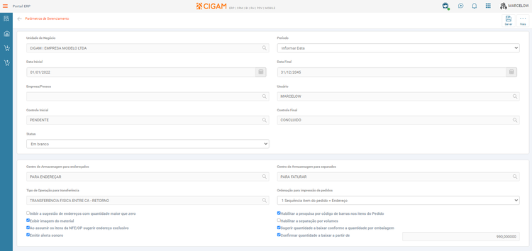 Habilitar Busca Código de barras