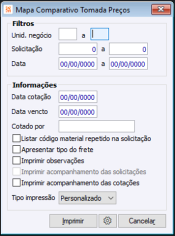 Mapa Comparativo Tomada Preços