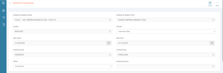 Menu ME Gerenciamento de Documentos Cadastros